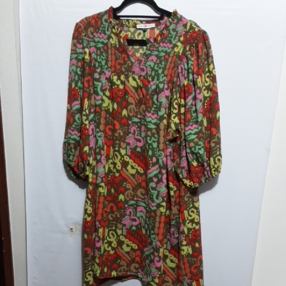 MICHELLE McDOWELL Bohemian Polish Pebble Path Colorful Amelia Dress XXL‎